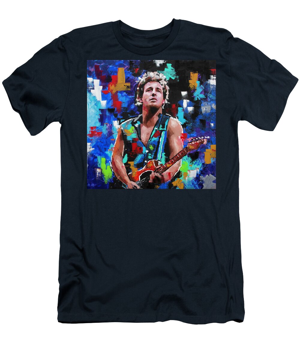 Bruce Springsteen T-Shirt featuring the painting Bruce Springsteen by Richard Day