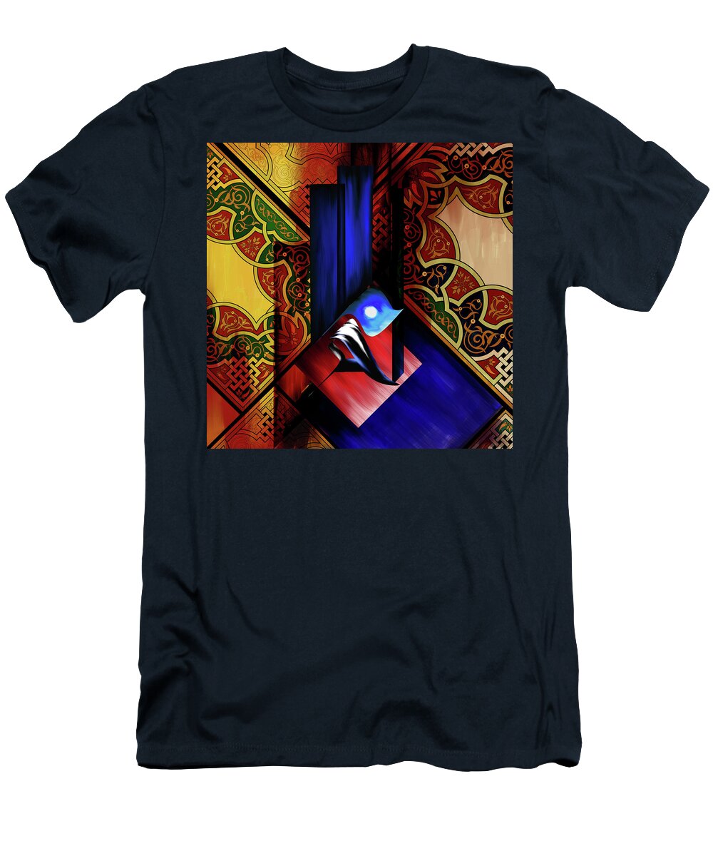 Abstract T-Shirt featuring the painting Calligraphy 102 1 1 by Mawra Tahreem