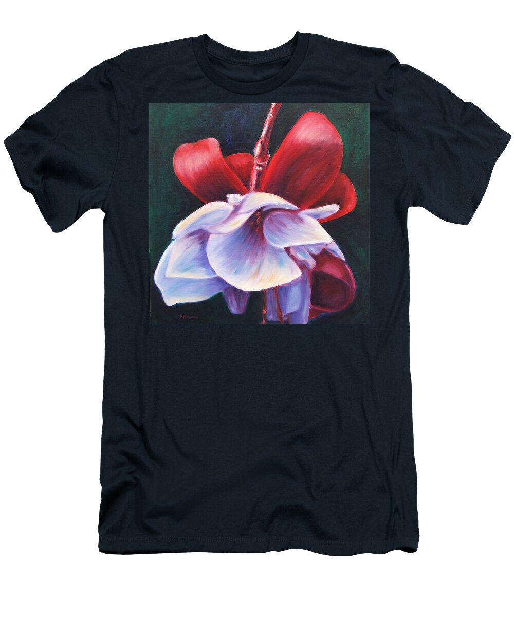 Fuchsia T-Shirt featuring the painting Casey's Way by Shannon Grissom