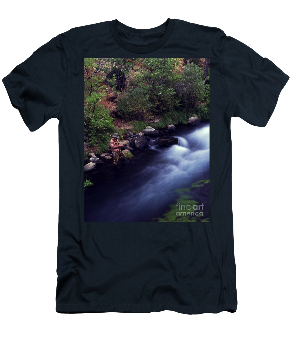  Fishing T-Shirt featuring the photograph Casting Softly by Peter Piatt
