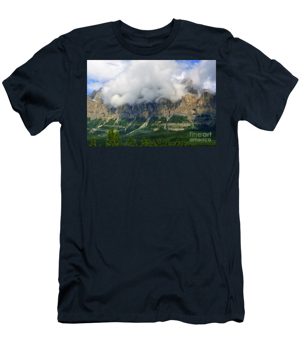 Rocky Mountain Image T-Shirt featuring the photograph Castle Mountain by Elfriede Fulda