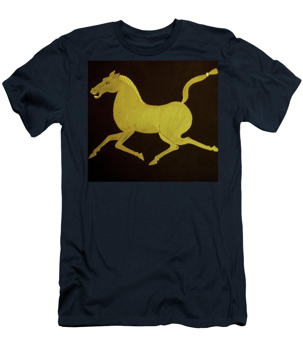 Horse T-Shirt featuring the painting Chinese Horse by Stephanie Moore