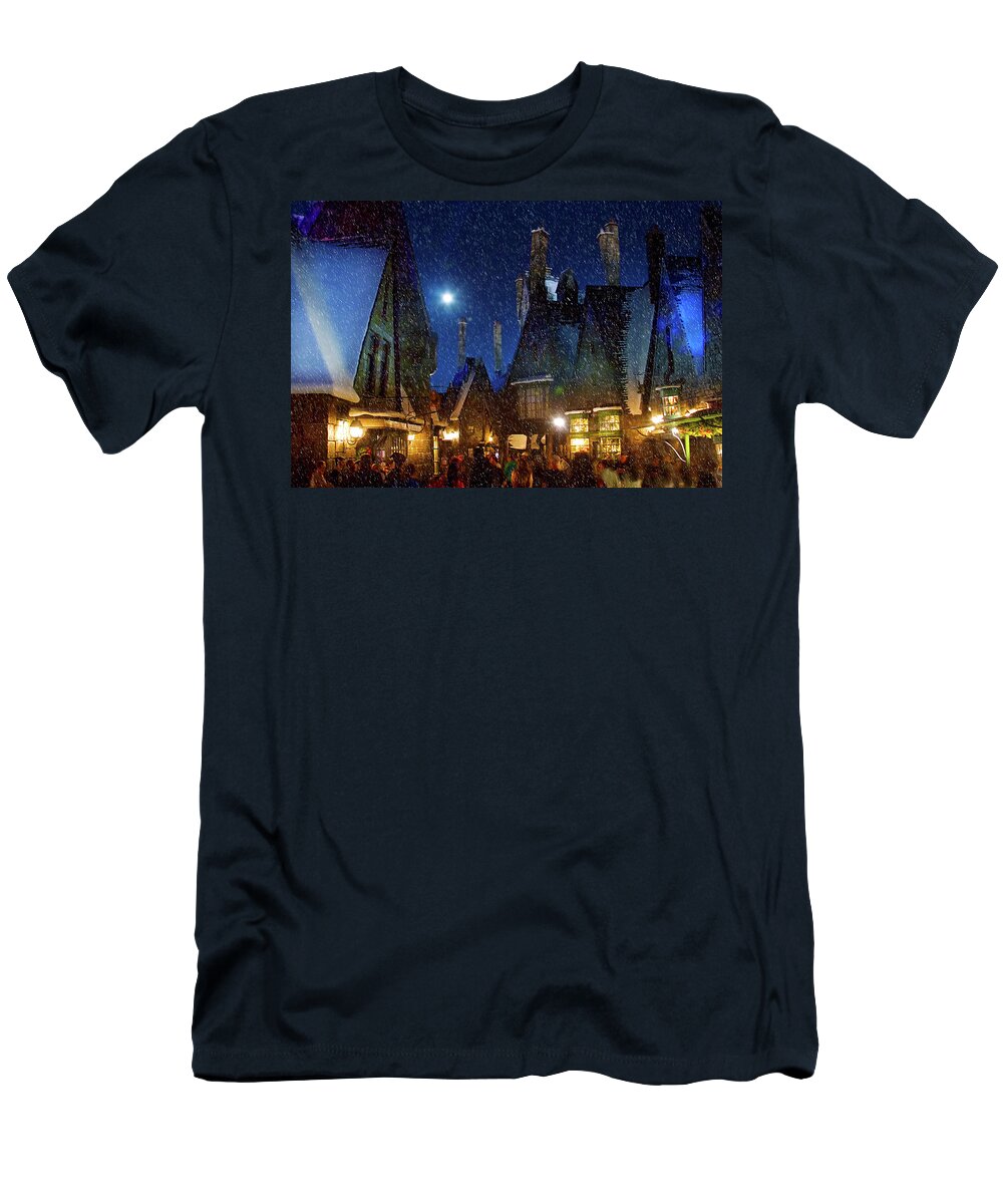 Harry Potter T-Shirt featuring the photograph Christmas at Hogsmeade Blank by Mark Andrew Thomas
