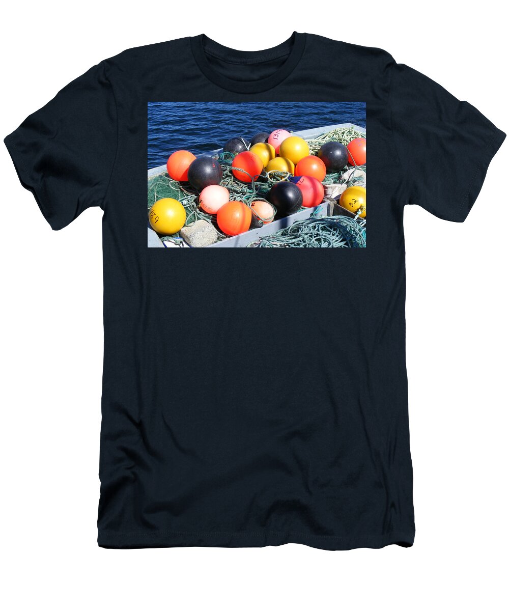 Buoys T-Shirt featuring the photograph Colorful Buoys by Barbara A Griffin