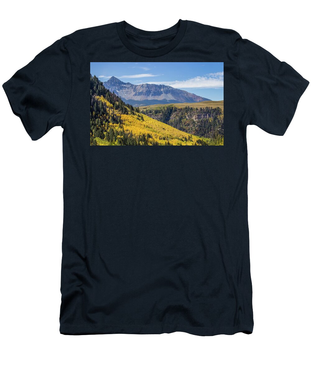Photo Of The Colorful Mountain Scenery Near Telluride T-Shirt featuring the photograph Colorful Mountains Near Telluride by James Woody