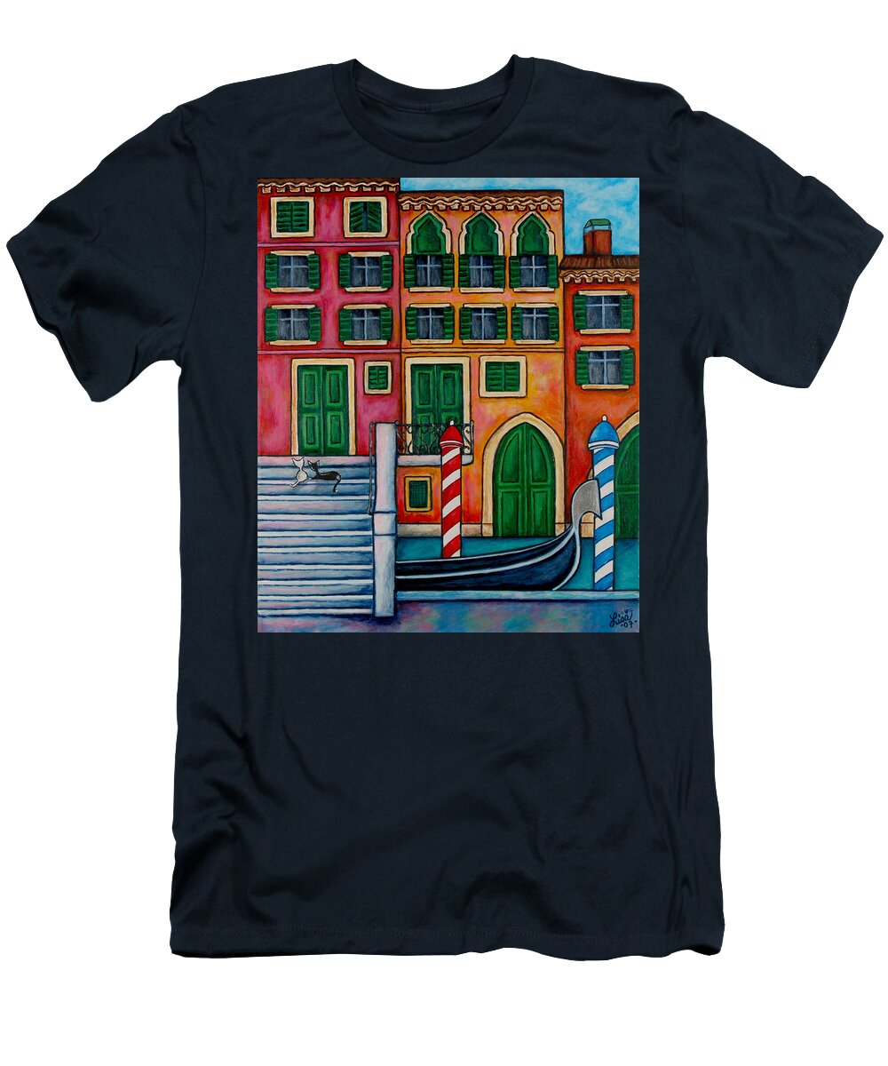 Italy T-Shirt featuring the painting Colours of Venice, Italy by Lisa Lorenz