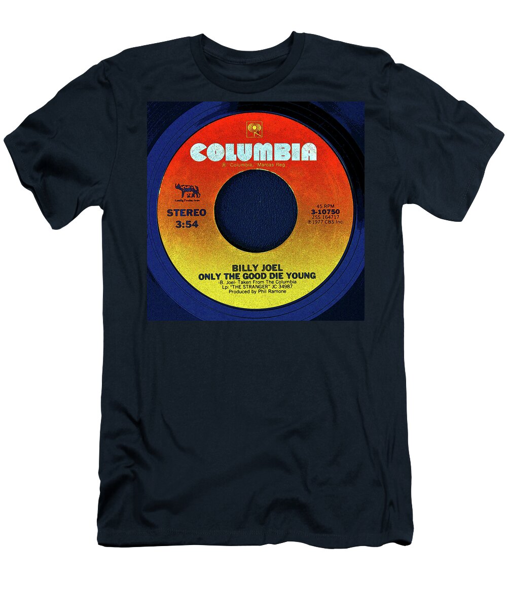 Columbia Record T-Shirt featuring the digital art Columbia records and Billy Joel by David Lee Thompson
