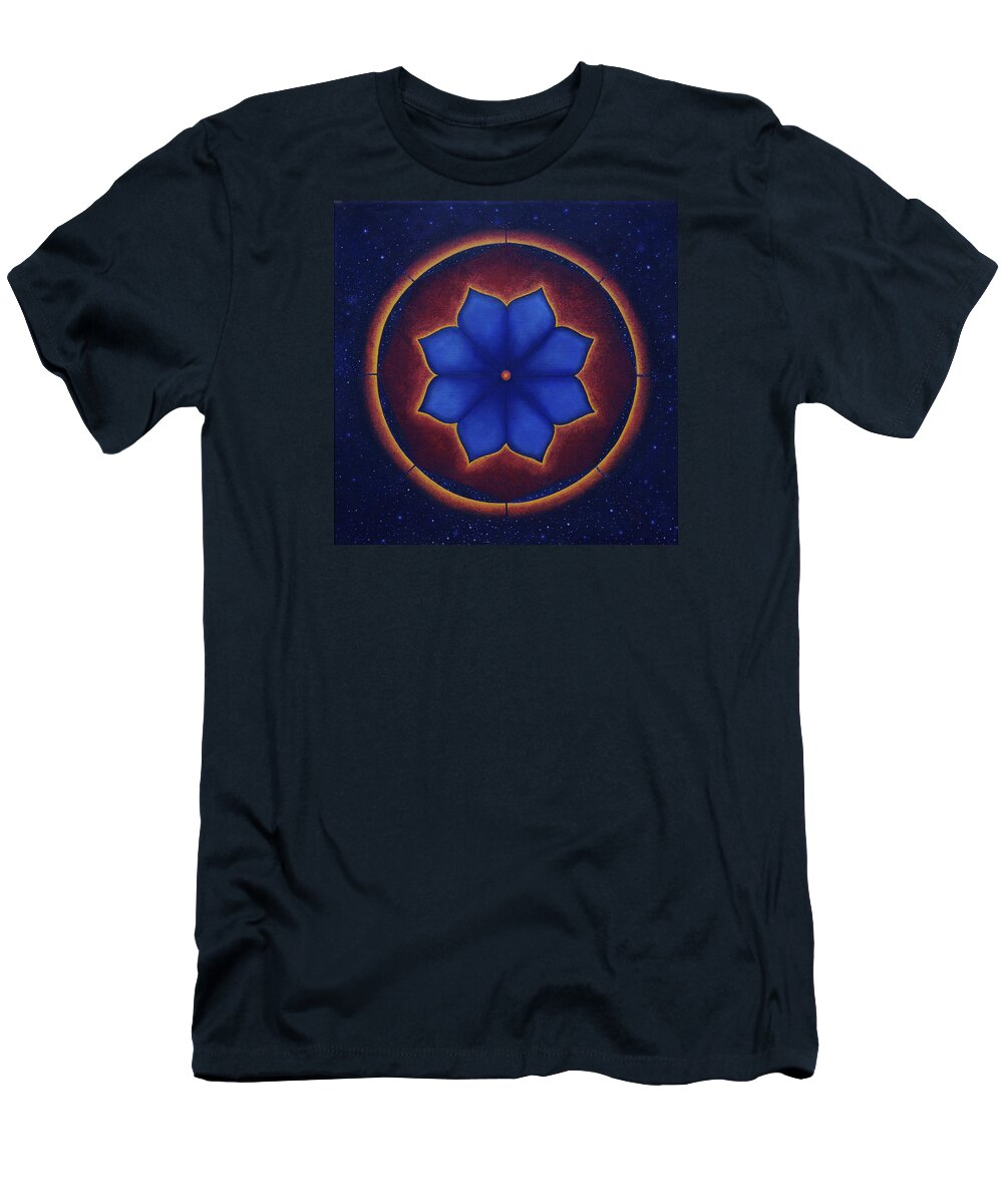 Mandala T-Shirt featuring the painting Cosmic harmony by Erik Grind