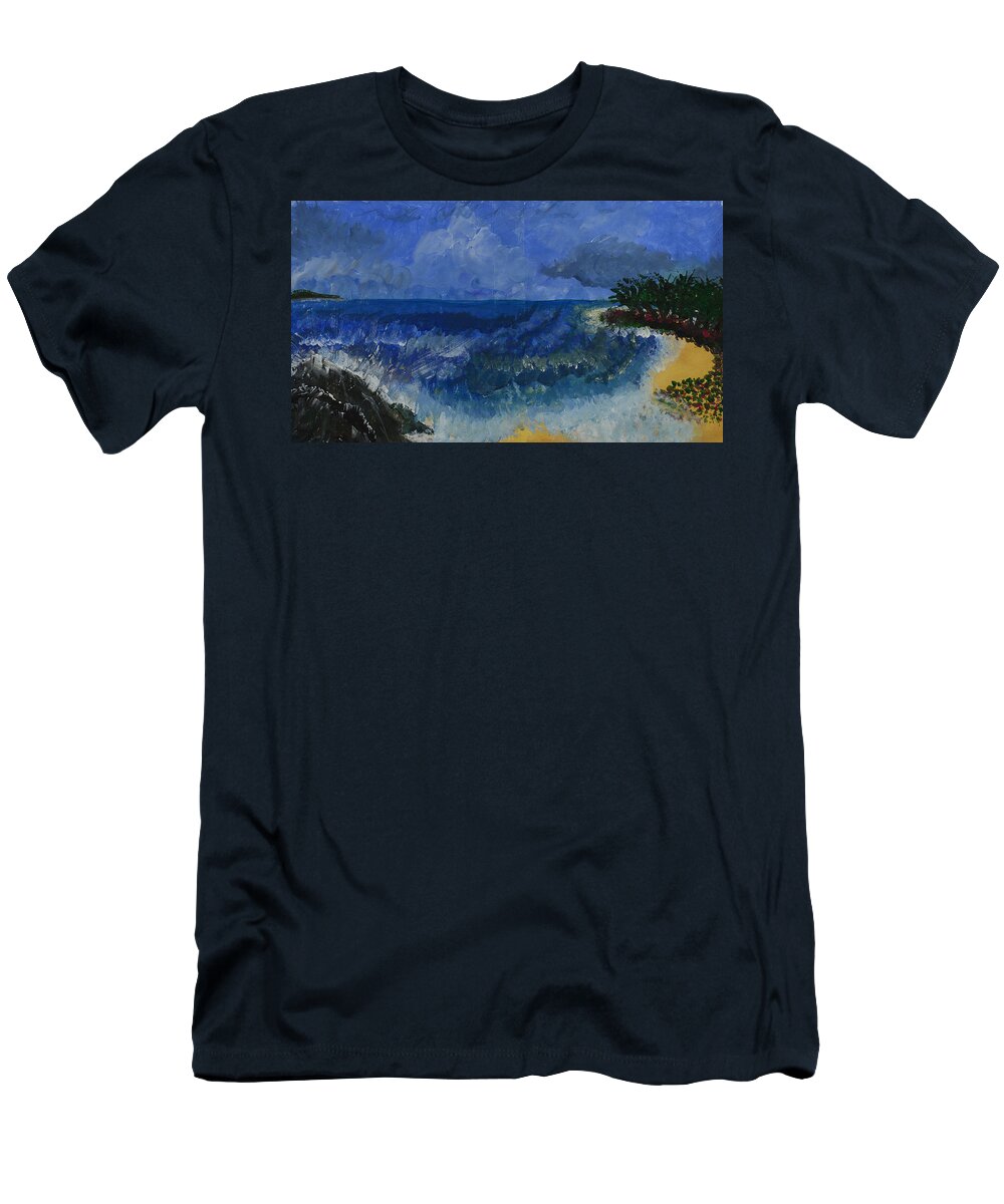 Painting T-Shirt featuring the painting Costa Rica Beach by Annette Hadley
