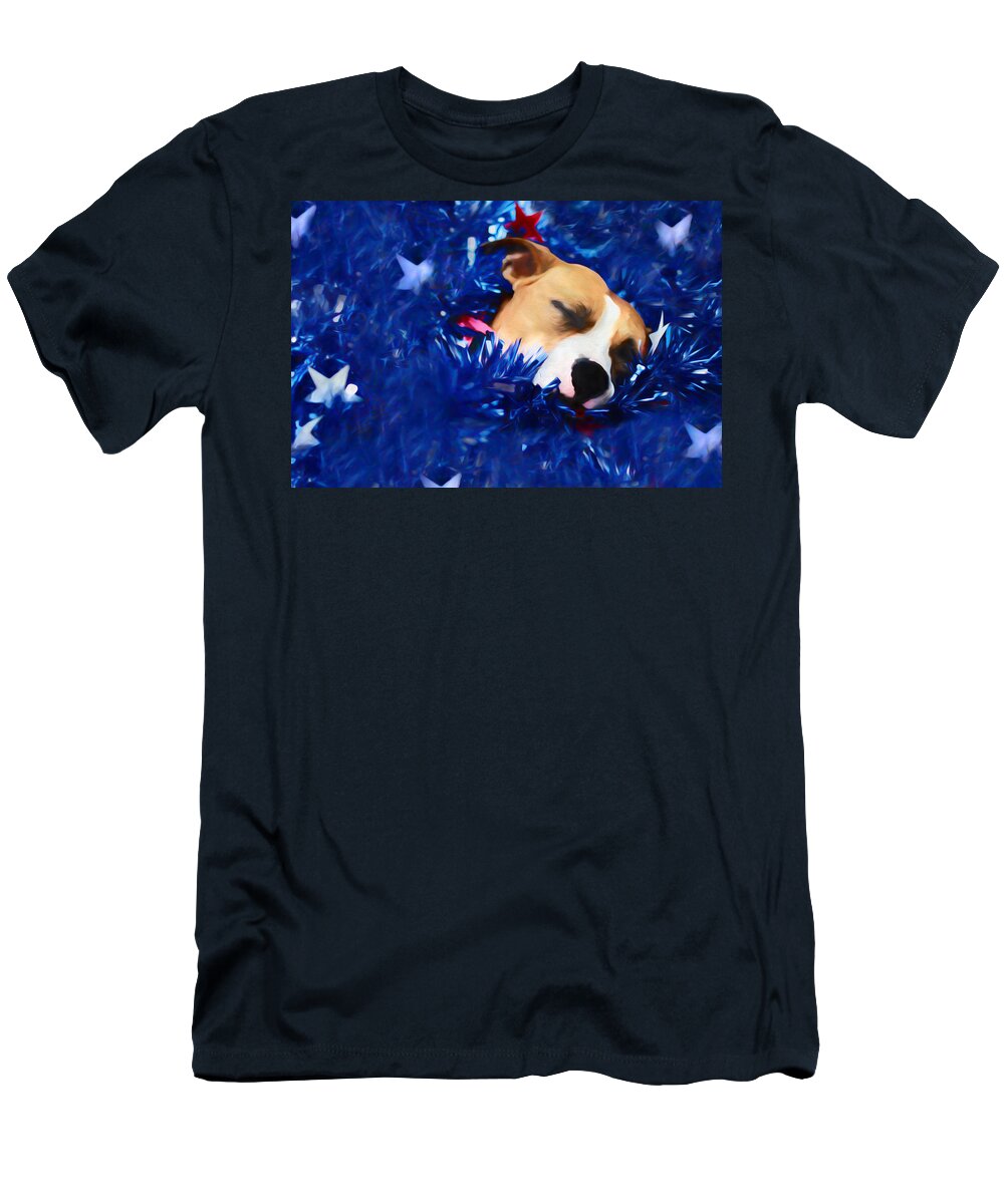 Usa T-Shirt featuring the photograph Cradled by a Blanket of Stars and Stripes by Shelley Neff
