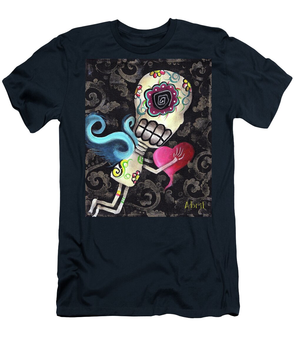 Day Of The Dead T-Shirt featuring the painting Cupido by Abril Andrade