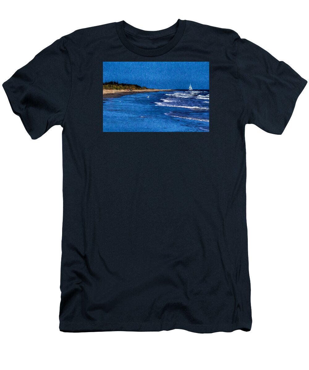 Grandview T-Shirt featuring the photograph Day at the Beach by Jerry Gammon
