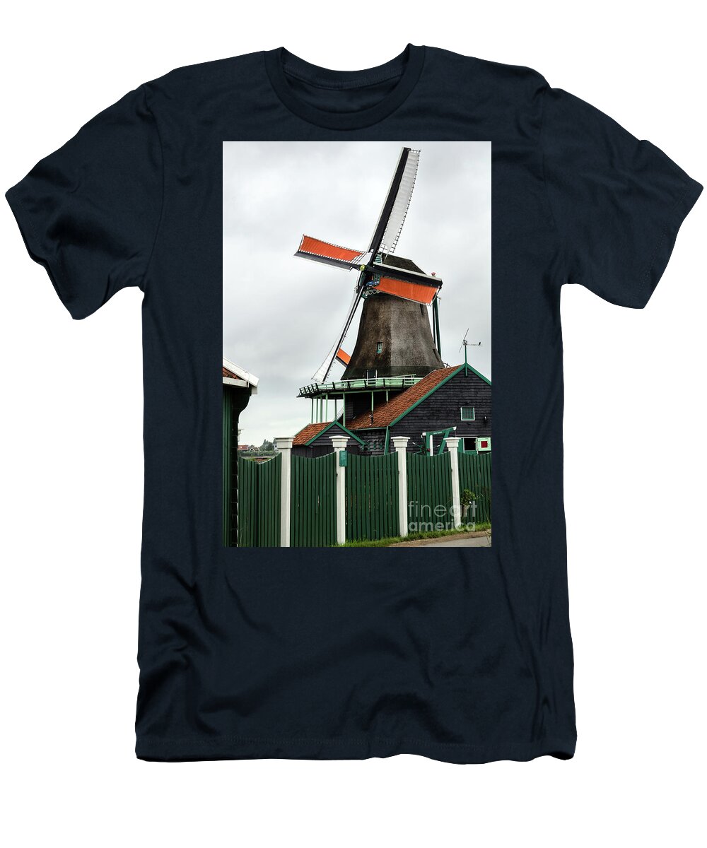 Europe T-Shirt featuring the photograph De Kat windmill in Zaanse Schans by RicardMN Photography