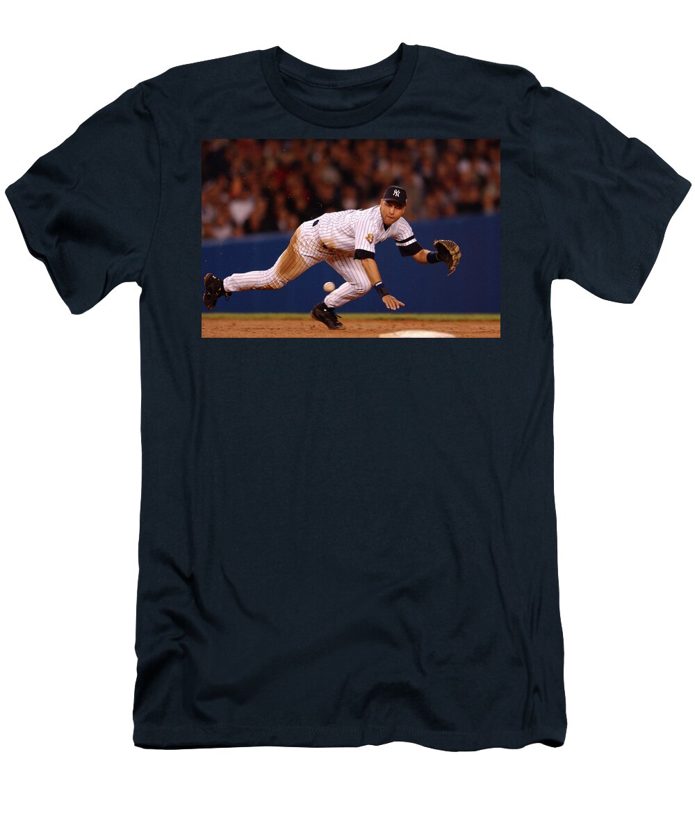 Derek Jeter Shortstop For the New York Yankees T-Shirt by Jan