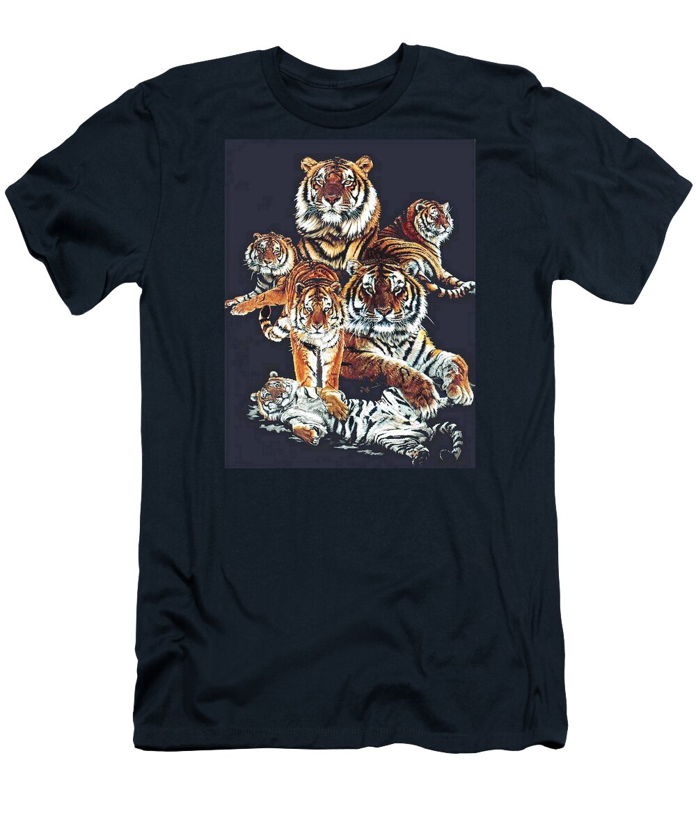 Tiger T-Shirt featuring the drawing Dynasty by Barbara Keith