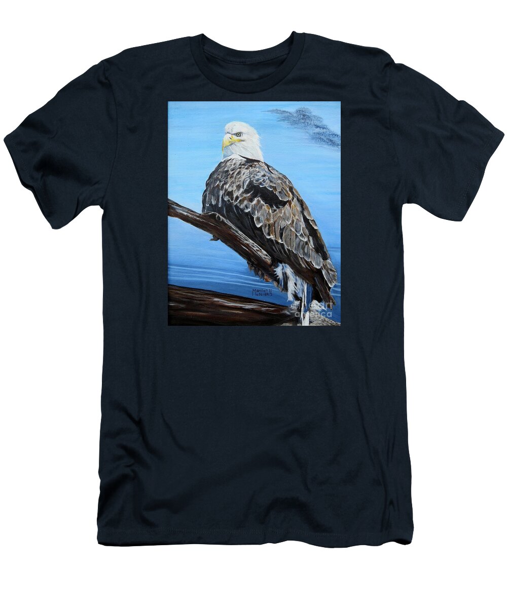 Eagle T-Shirt featuring the painting Eagle Eye by Marilyn McNish