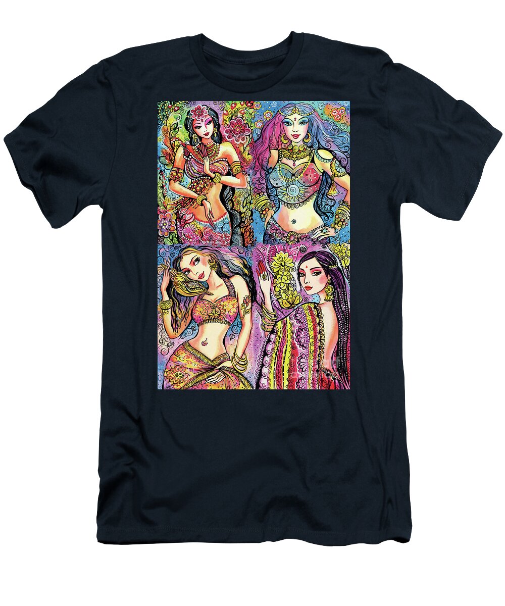 Bollywood Dancer T-Shirt featuring the painting Eastern Flower by Eva Campbell
