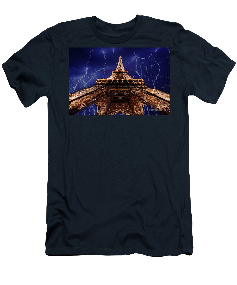 Paris T-Shirt featuring the photograph Eiffel Tower - Doc Braham - All Rights Reserved by Doc Braham