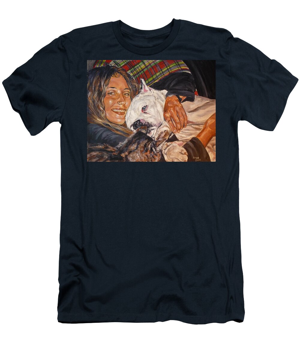Pet T-Shirt featuring the painting Elvis and Friend by Bryan Bustard