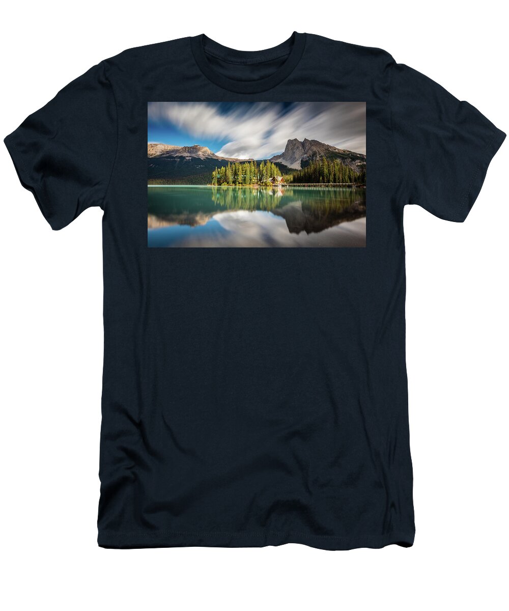 Emerald Lake T-Shirt featuring the photograph Emerald Lake Lodge in Yoho National Park by Pierre Leclerc Photography