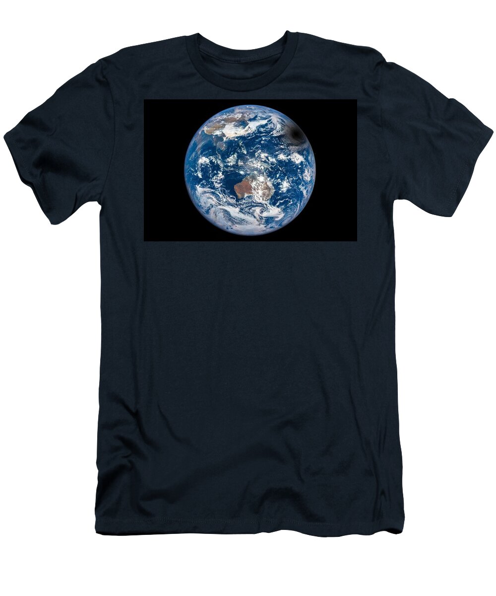 Globe T-Shirt featuring the painting Epic Eclipse, NASA_10 by Celestial Images