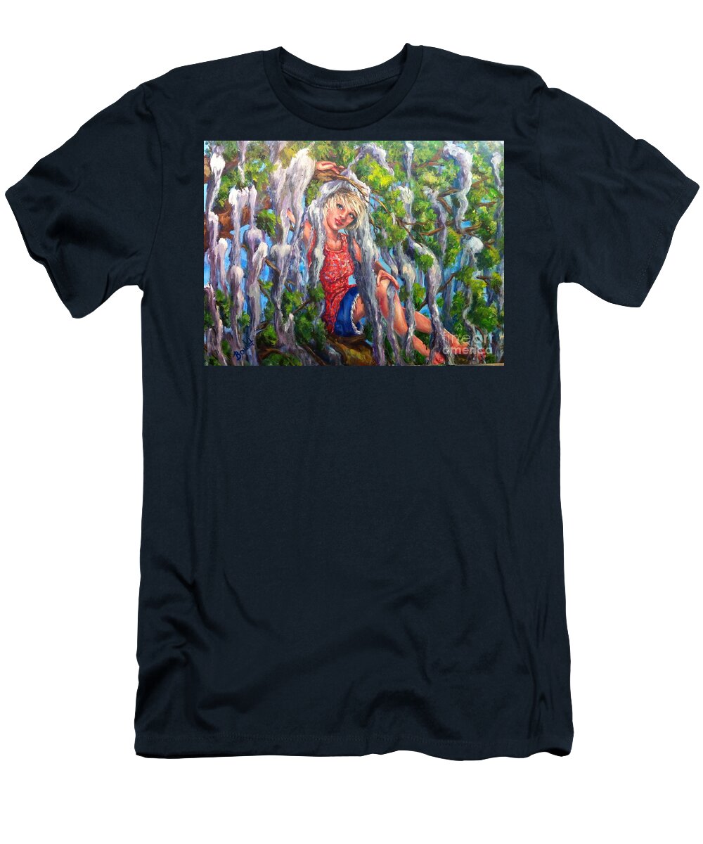 Girl T-Shirt featuring the painting Favorite Pastime by Beverly Boulet
