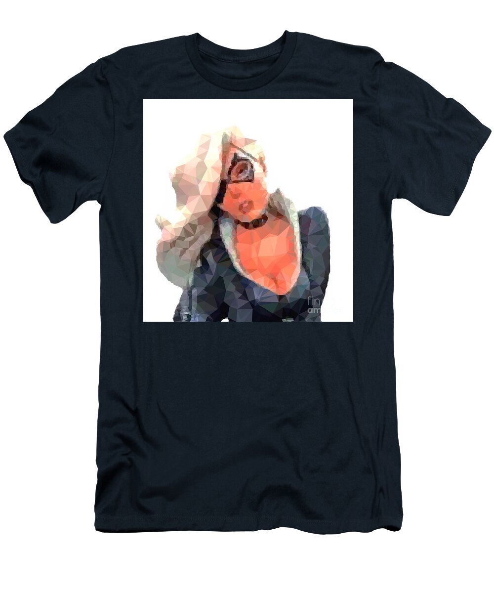 The Black Cat T-Shirt featuring the digital art Felicia by HELGE Art Gallery
