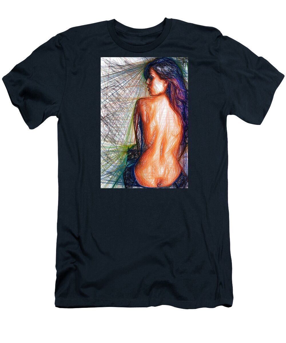 Rafael Salazar T-Shirt featuring the digital art Female Figure by Rafael Salazar