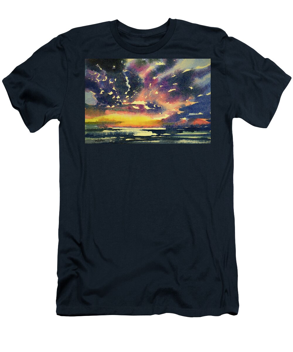 Sky Prints T-Shirt featuring the painting Lightening Flash by Julianne Felton