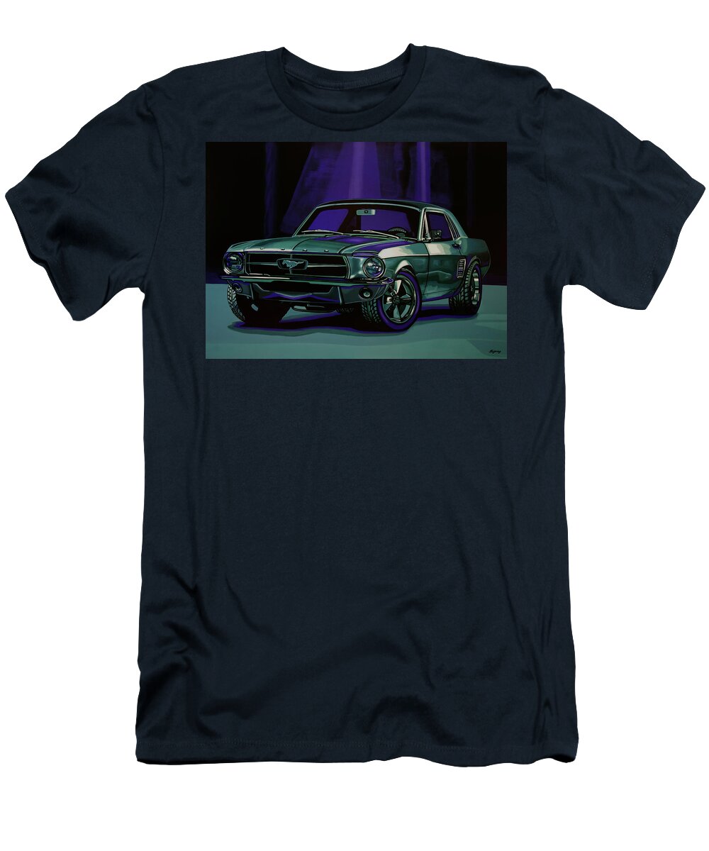 Ford Mustang T-Shirt featuring the painting Ford Mustang 1967 Painting by Paul Meijering