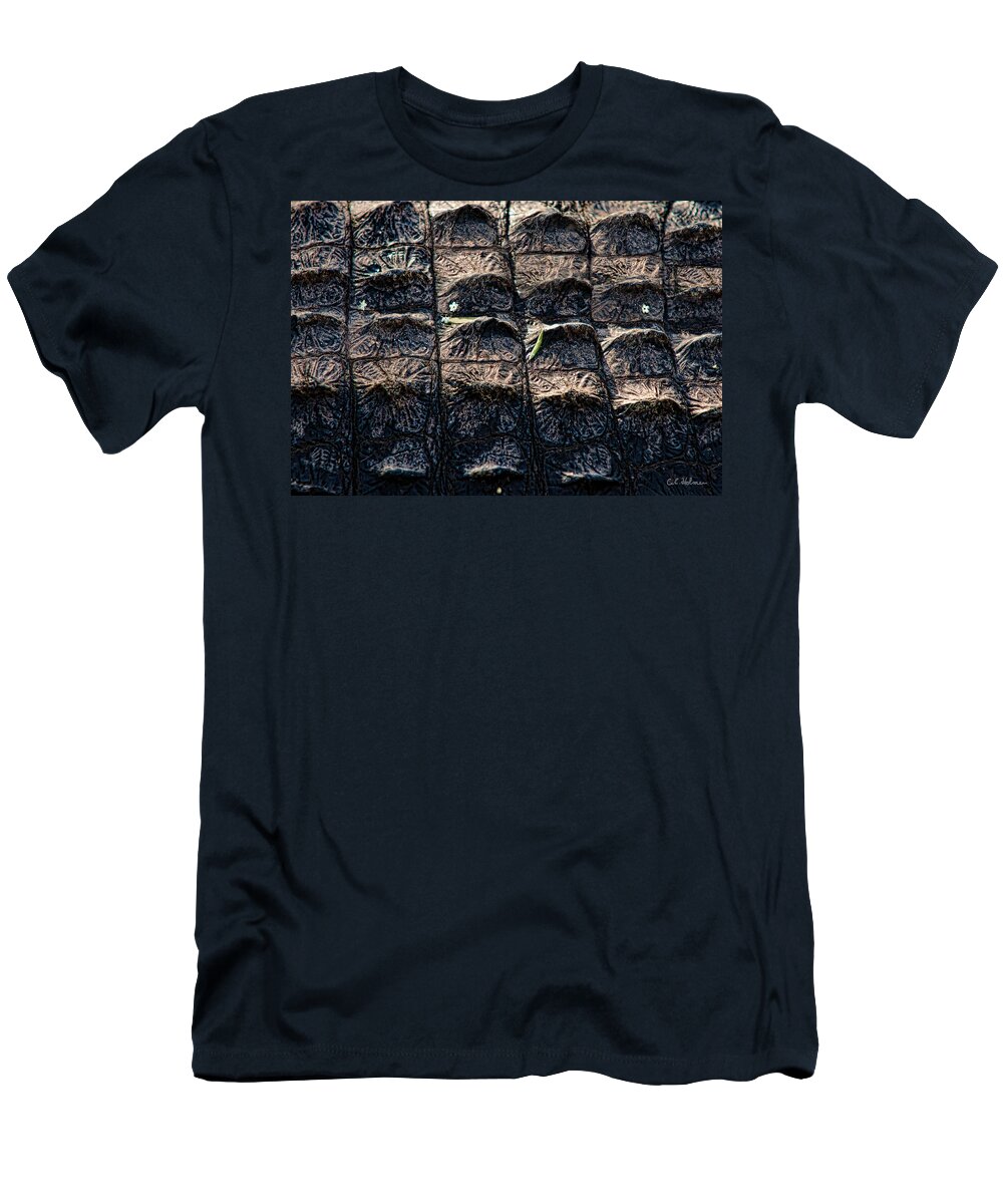 Alligator T-Shirt featuring the photograph Gator Armor by Christopher Holmes