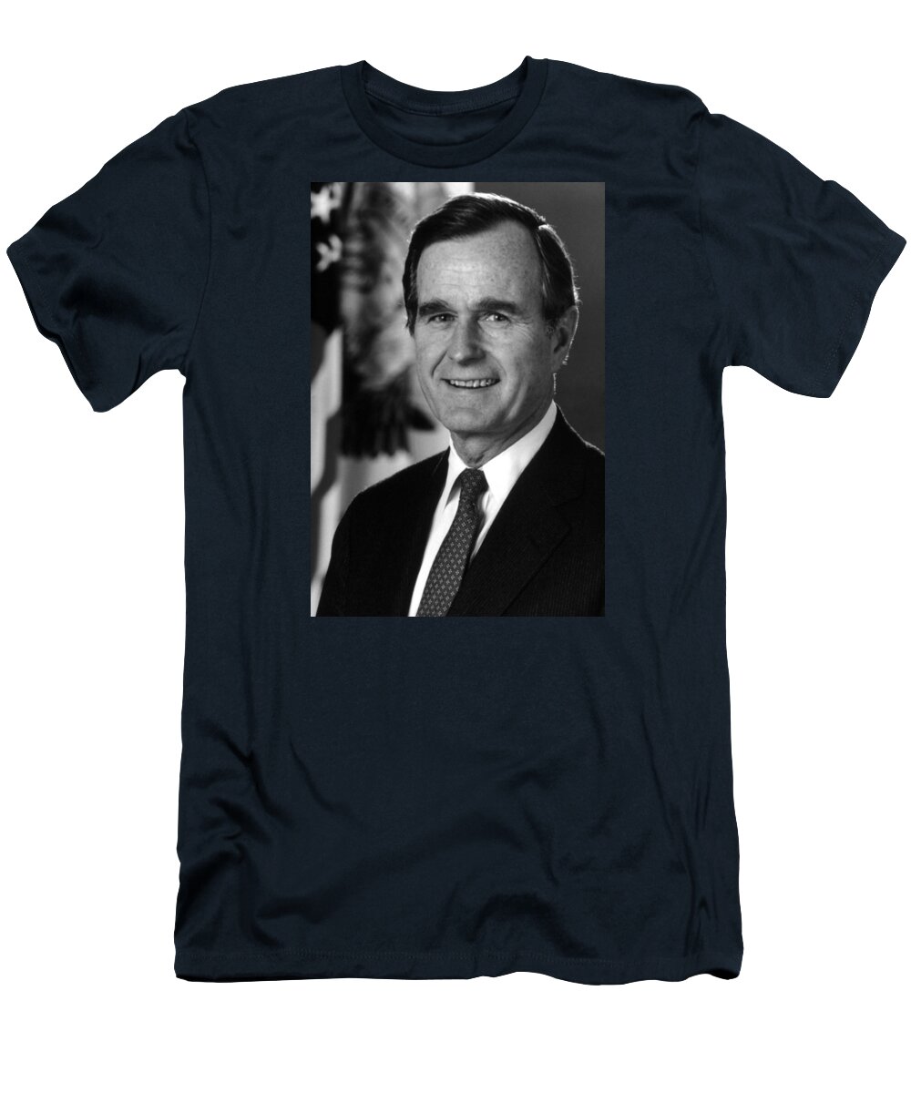 George Bush T-Shirt featuring the photograph George Bush Sr by War Is Hell Store