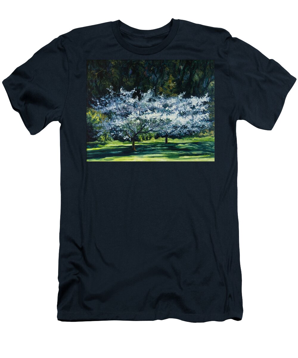 Trees T-Shirt featuring the painting Golden Gate Park by Rick Nederlof