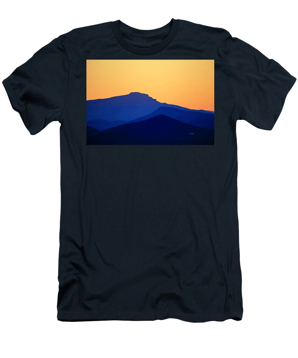 Grandfather Mountain T-Shirt featuring the photograph Grandfather Sunset by Dale R Carlson