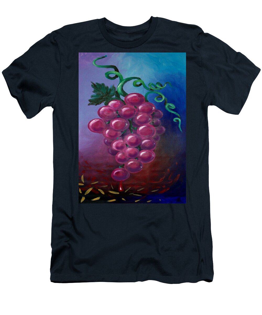 Grape T-Shirt featuring the painting Grapes by Kevin Middleton