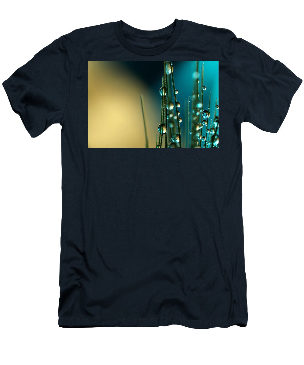 Grass T-Shirt featuring the photograph Grass Seed with Blue by Sharon Johnstone