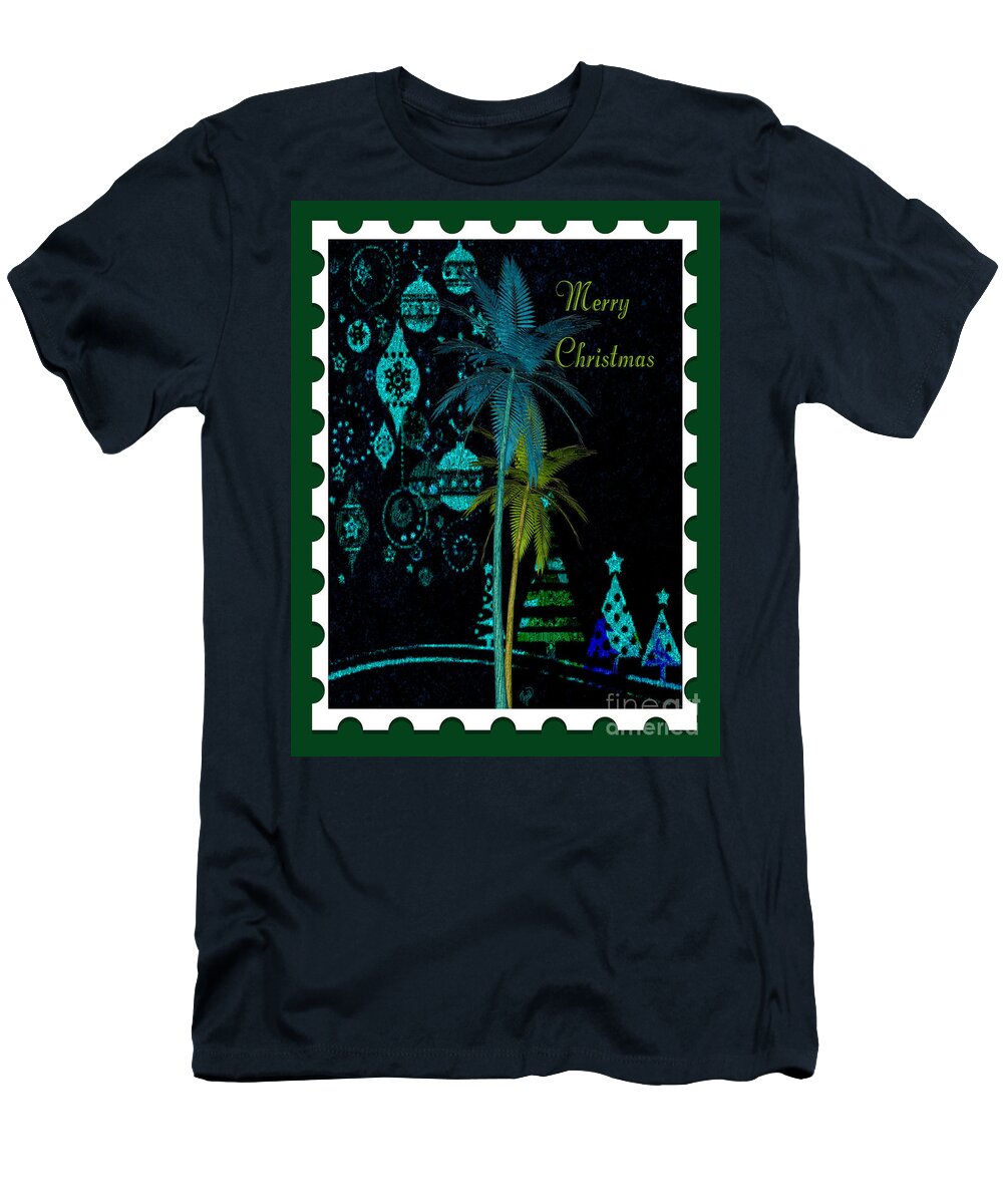 Artwork T-Shirt featuring the digital art Green Stamp by Megan Dirsa-DuBois
