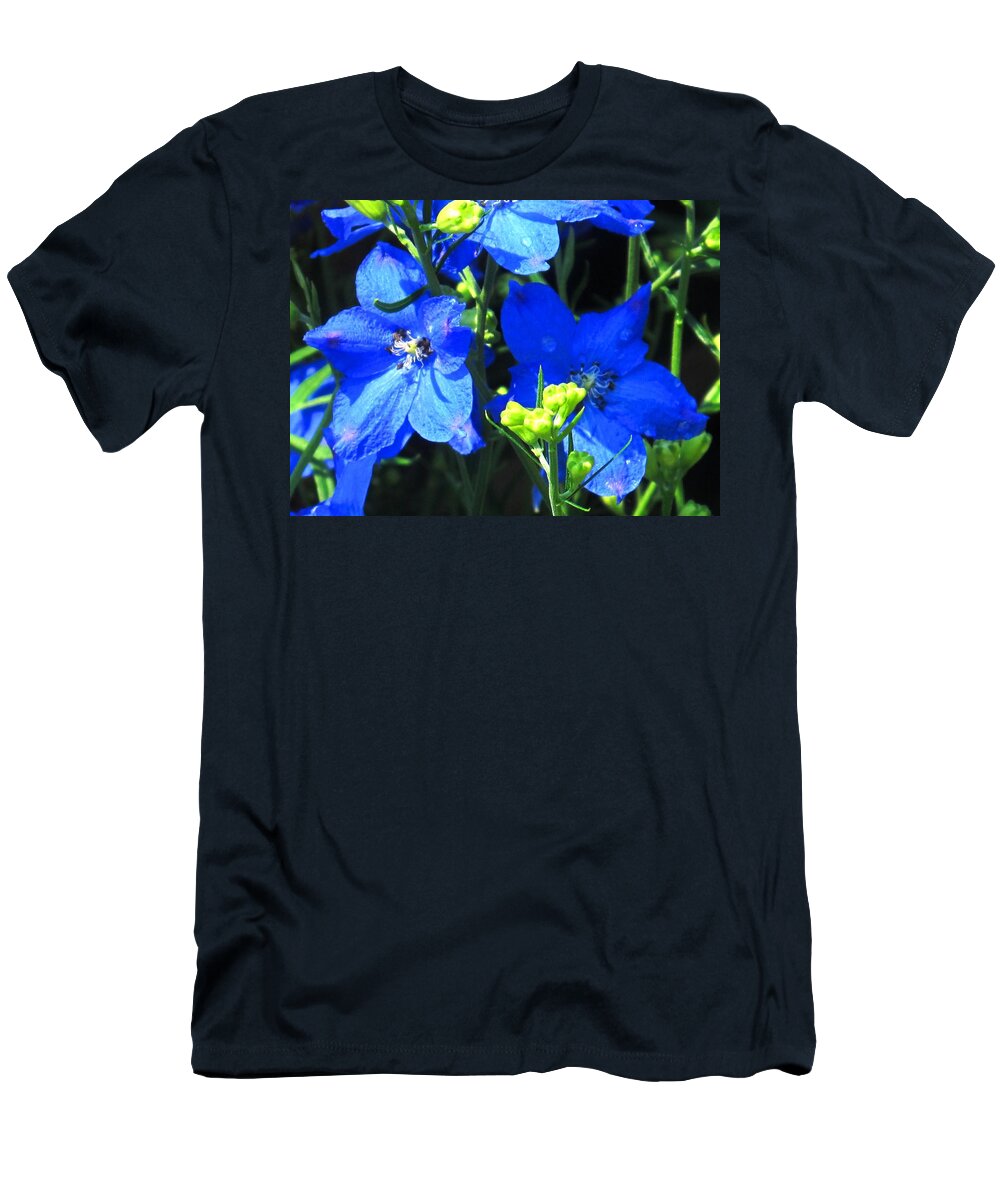 Flower T-Shirt featuring the photograph Intense Blue by Ian MacDonald