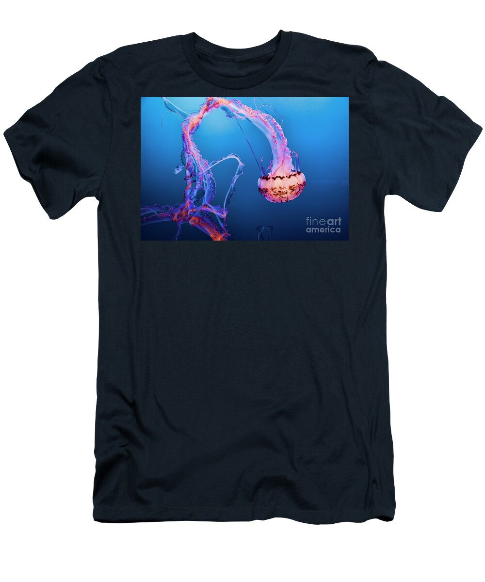 Jelly Fish T-Shirt featuring the photograph Jelly Fish Pacific Ocean California by Chuck Kuhn