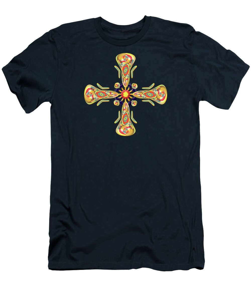 Cross T-Shirt featuring the digital art Jewelry cross by Gaspar Avila