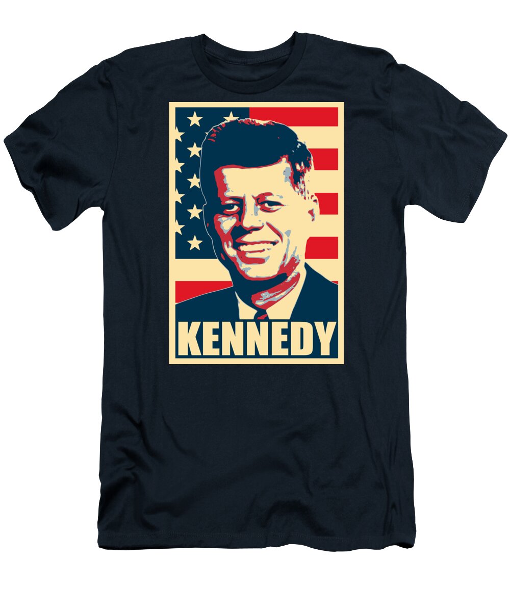 Jfk T-Shirt featuring the mixed media John F Kennedy American Propaganda Poster Art by Filip Schpindel