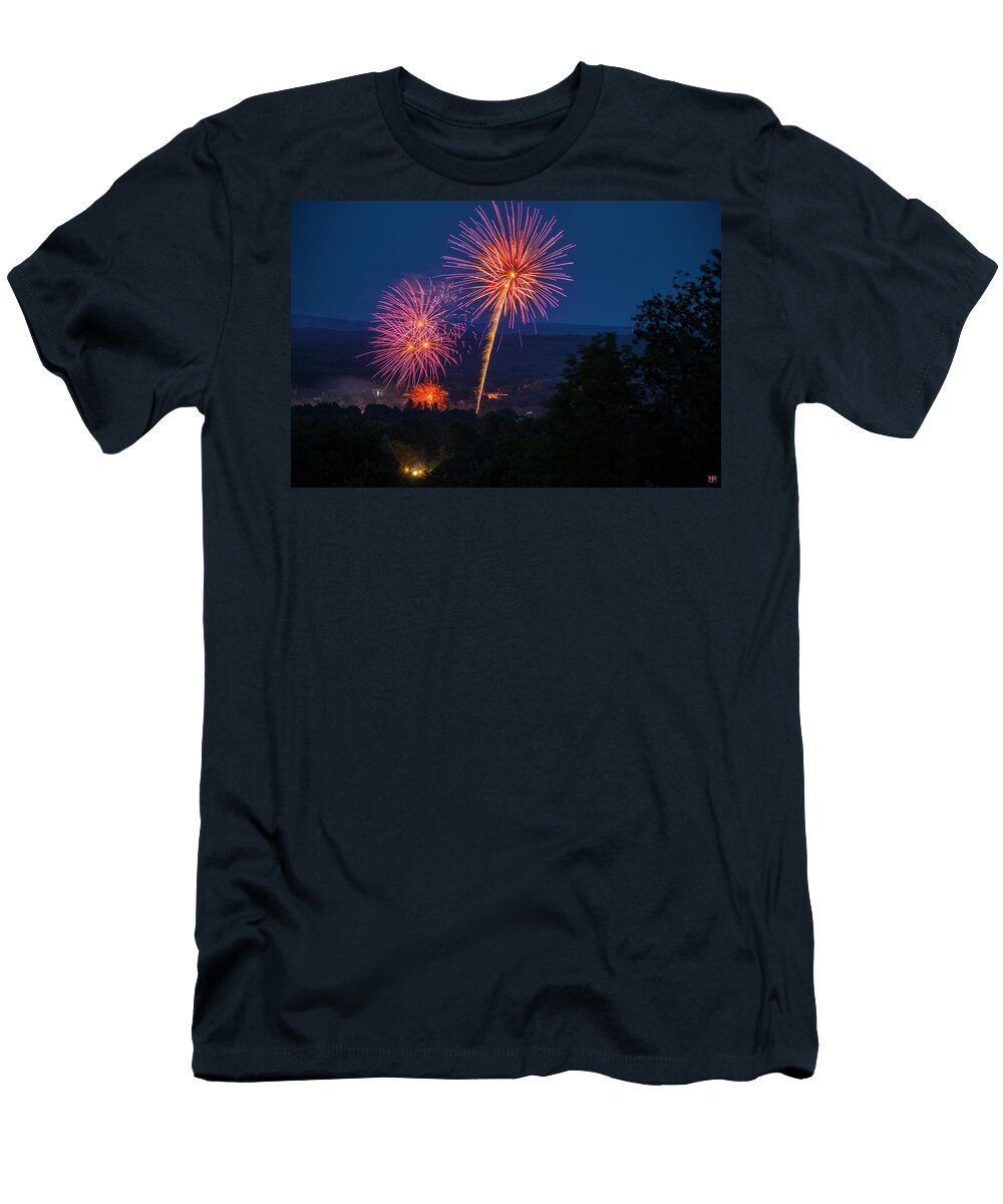 Fireworks T-Shirt featuring the photograph July Fourth by John Meader