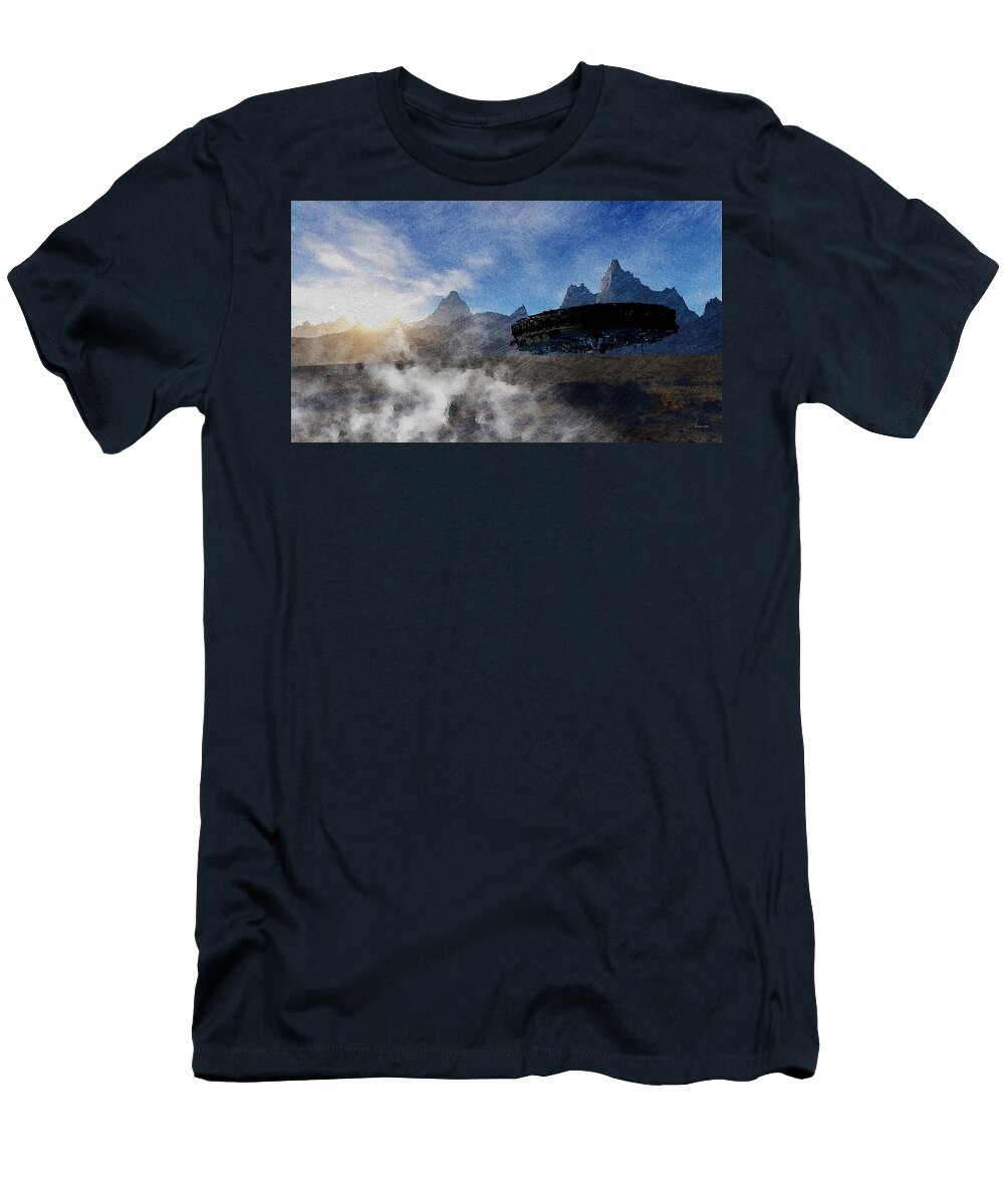 landing Site T-Shirt featuring the painting Landing Site by Mark Taylor