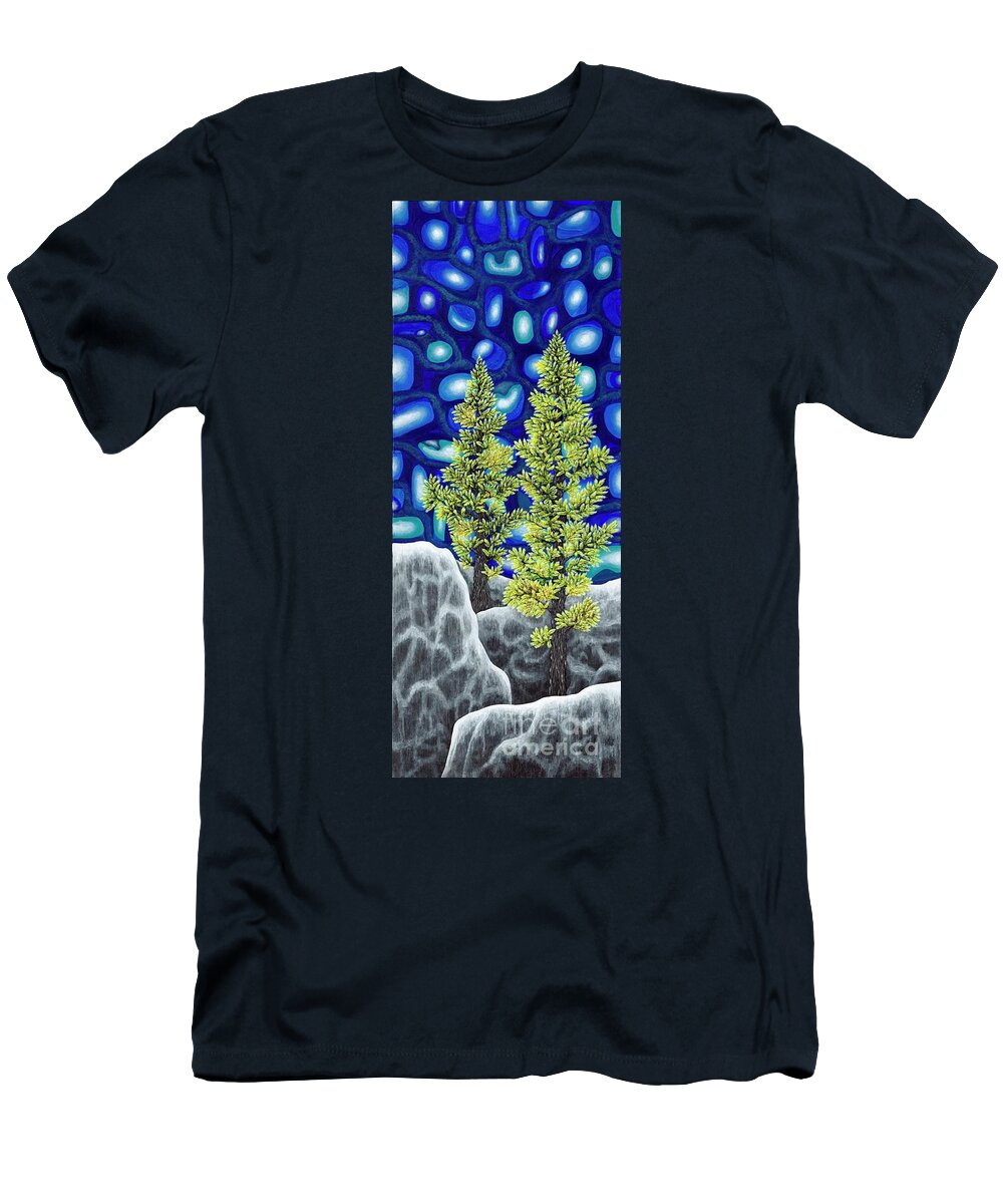 Larch T-Shirt featuring the painting Larch Dreams 1 by Rebecca Parker