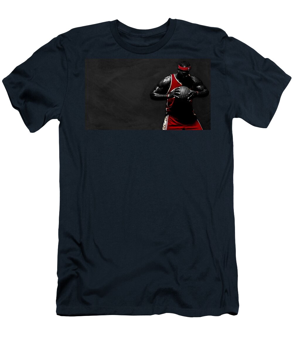 Lebron James T-Shirt featuring the photograph Lebron James by Movie Poster Prints