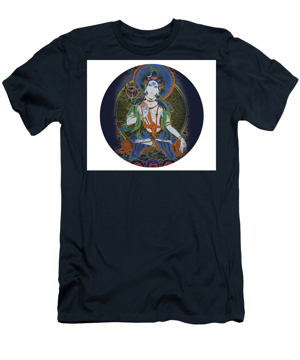 Spirituality T-Shirt featuring the painting Light giving Shiva by Guruji Aruneshvar Paris Art Curator Katrin Suter