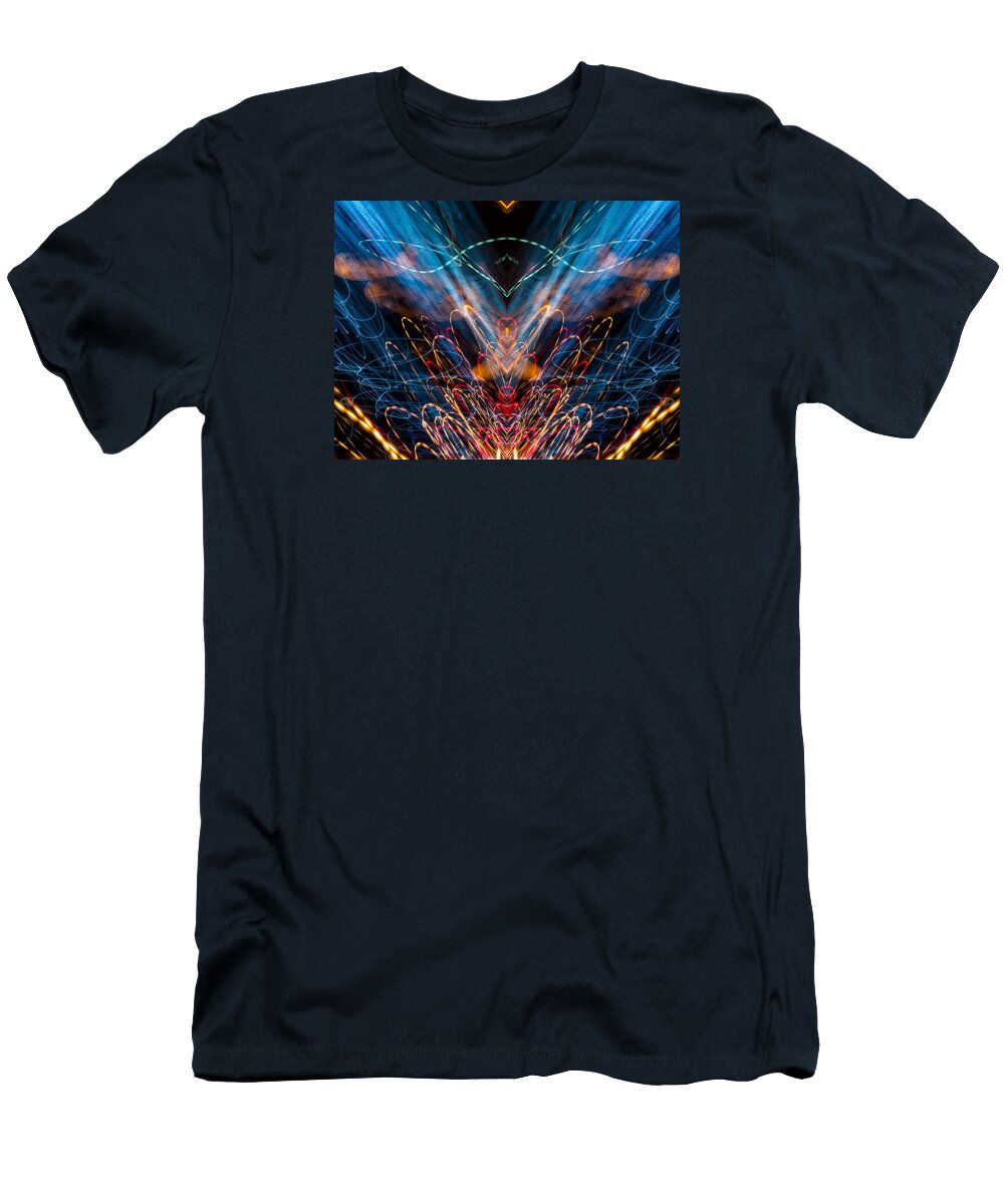 Pop Art T-Shirt featuring the photograph Lightpainting Abstract Symmetry UFA Prints #11 by John Williams
