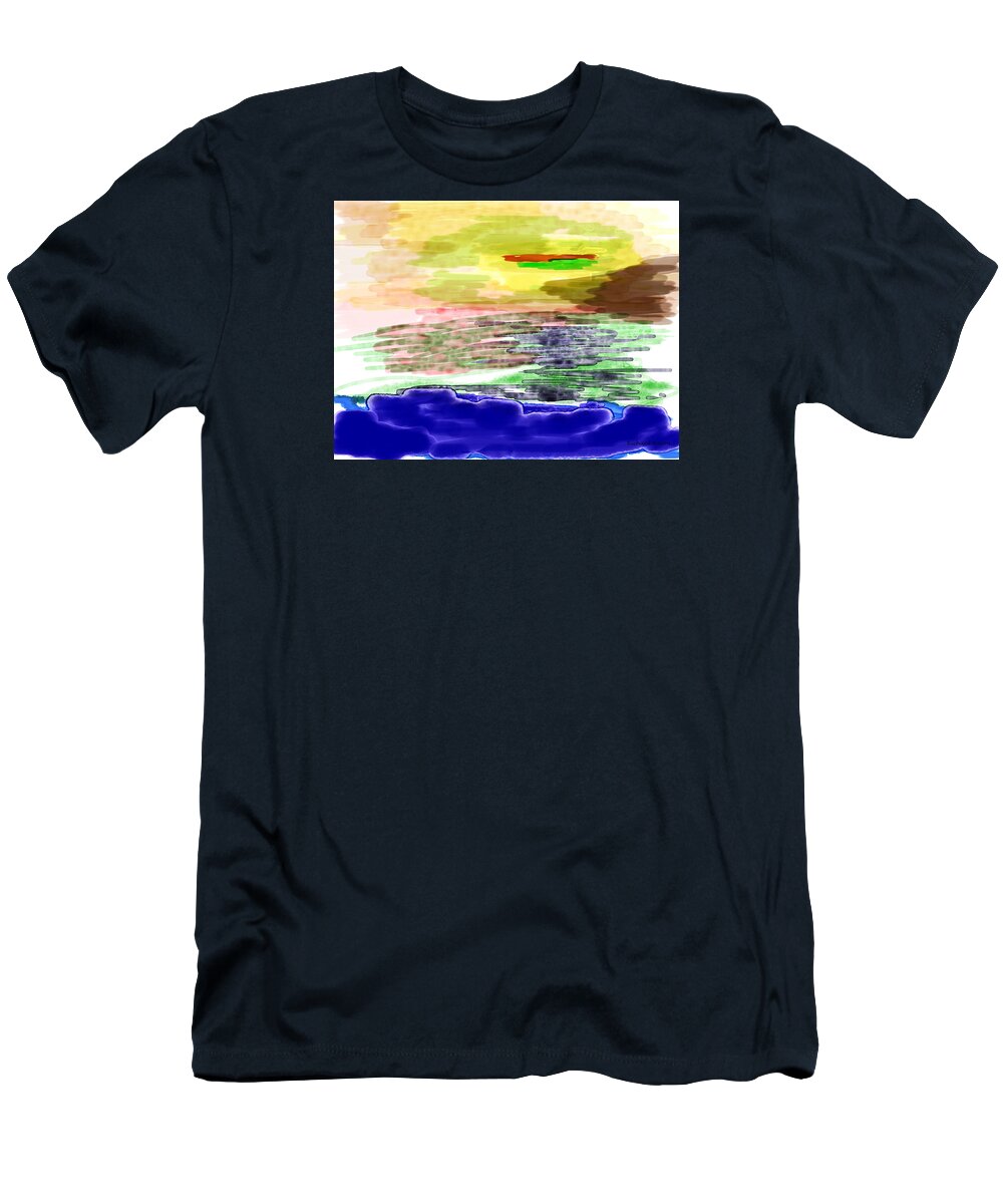 Digital T-Shirt featuring the painting Looking Outward From The Blue by Richard Baron