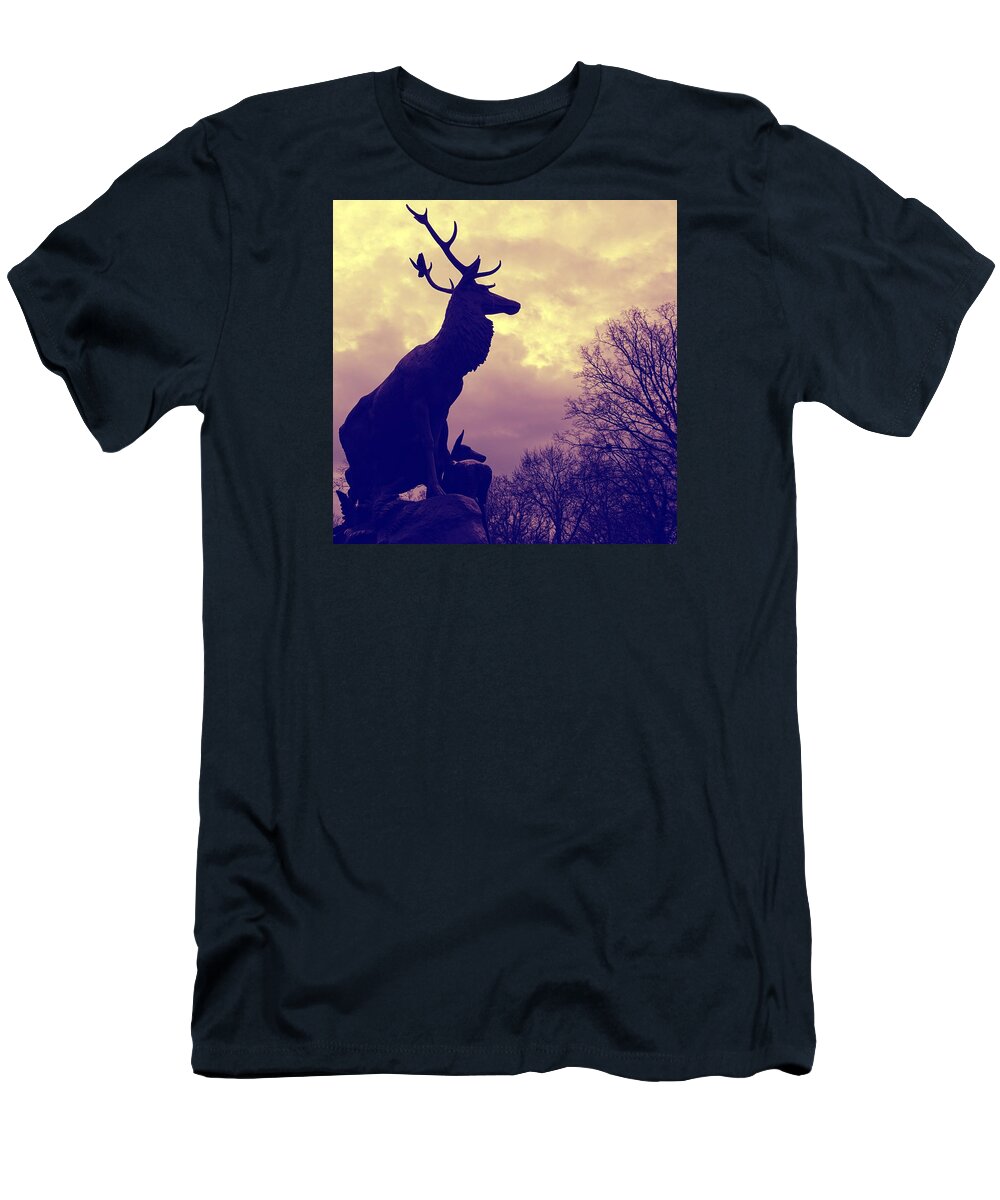 Deer T-Shirt featuring the photograph Majestic Deer at Parc de Sceaux by Aurella FollowMyFrench