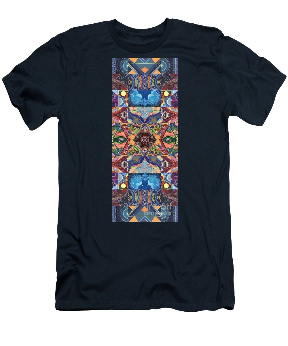 Abstract T-Shirt featuring the mixed media Making Magic - A T J O D Arrangement by Helena Tiainen